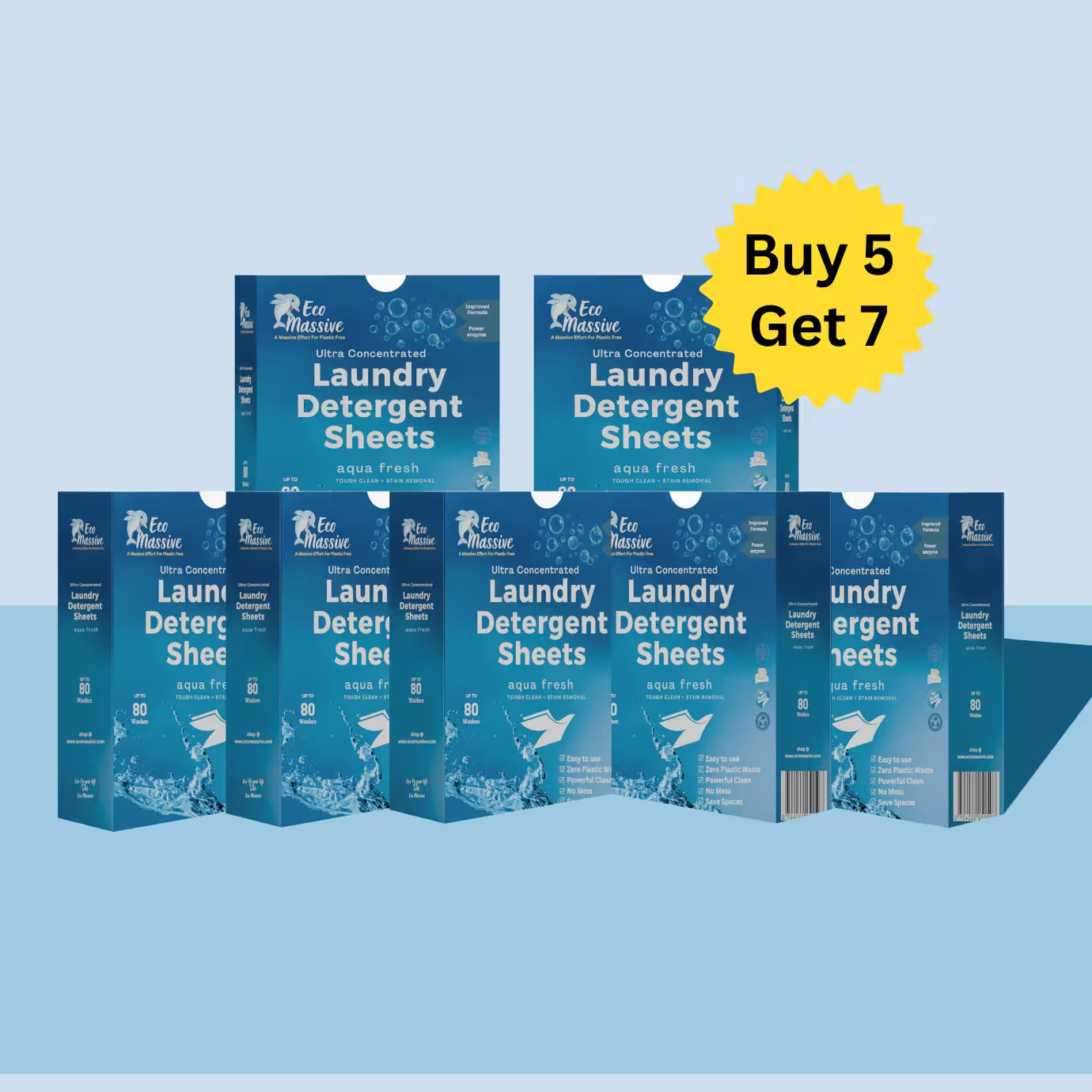 Eco-Friendly Laundry Detergent Sheets – 80 Loads/pack