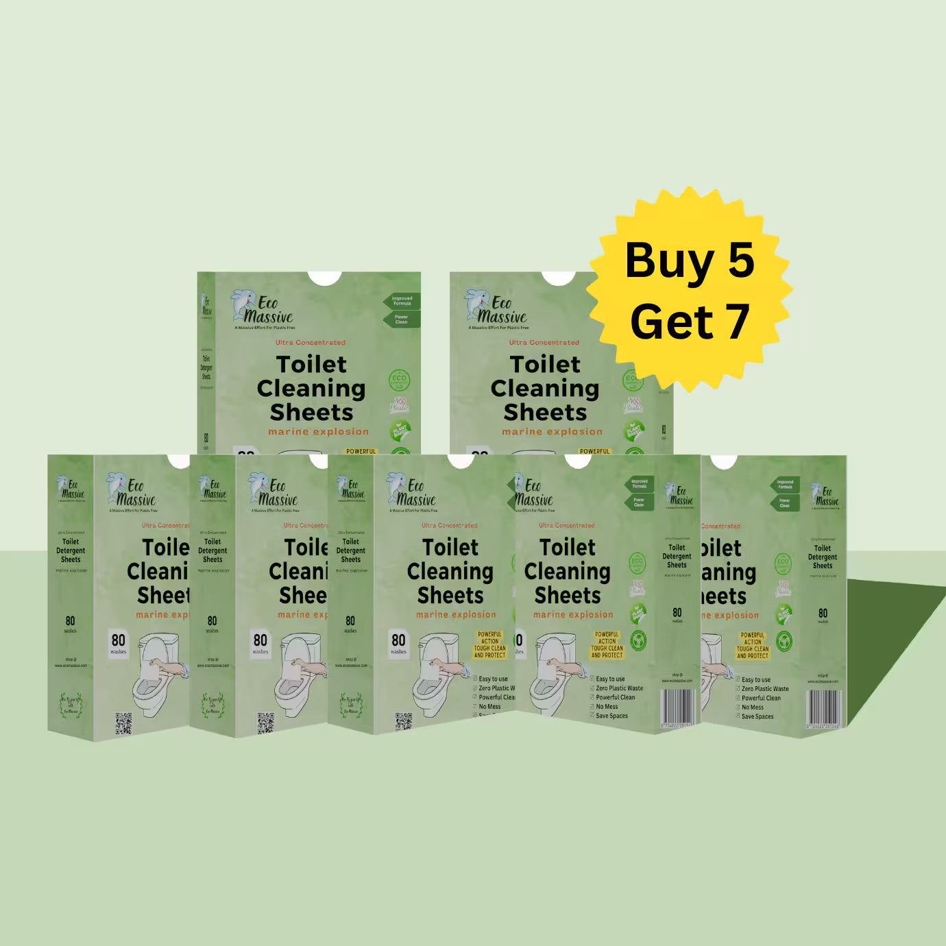 Eco-Friendly toilet cleaning Sheets – 80 Loads/pack