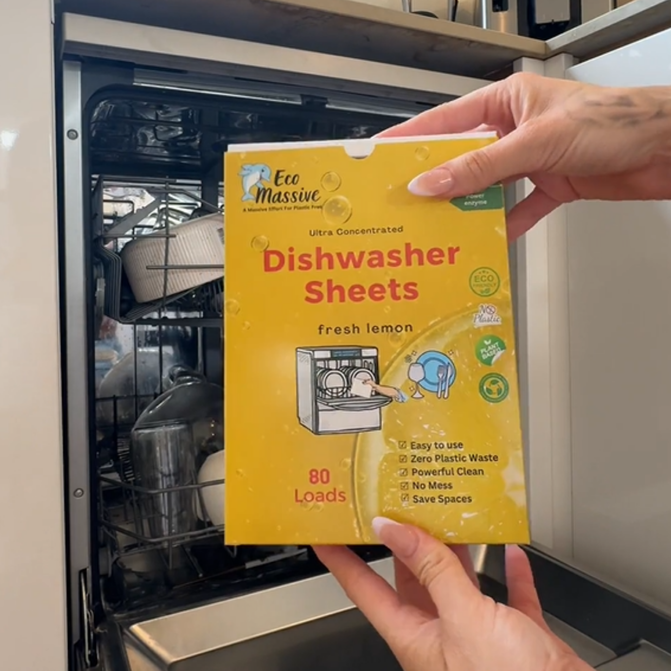 Eco friendly dishwasher detergent sheets that cut grease effectively
