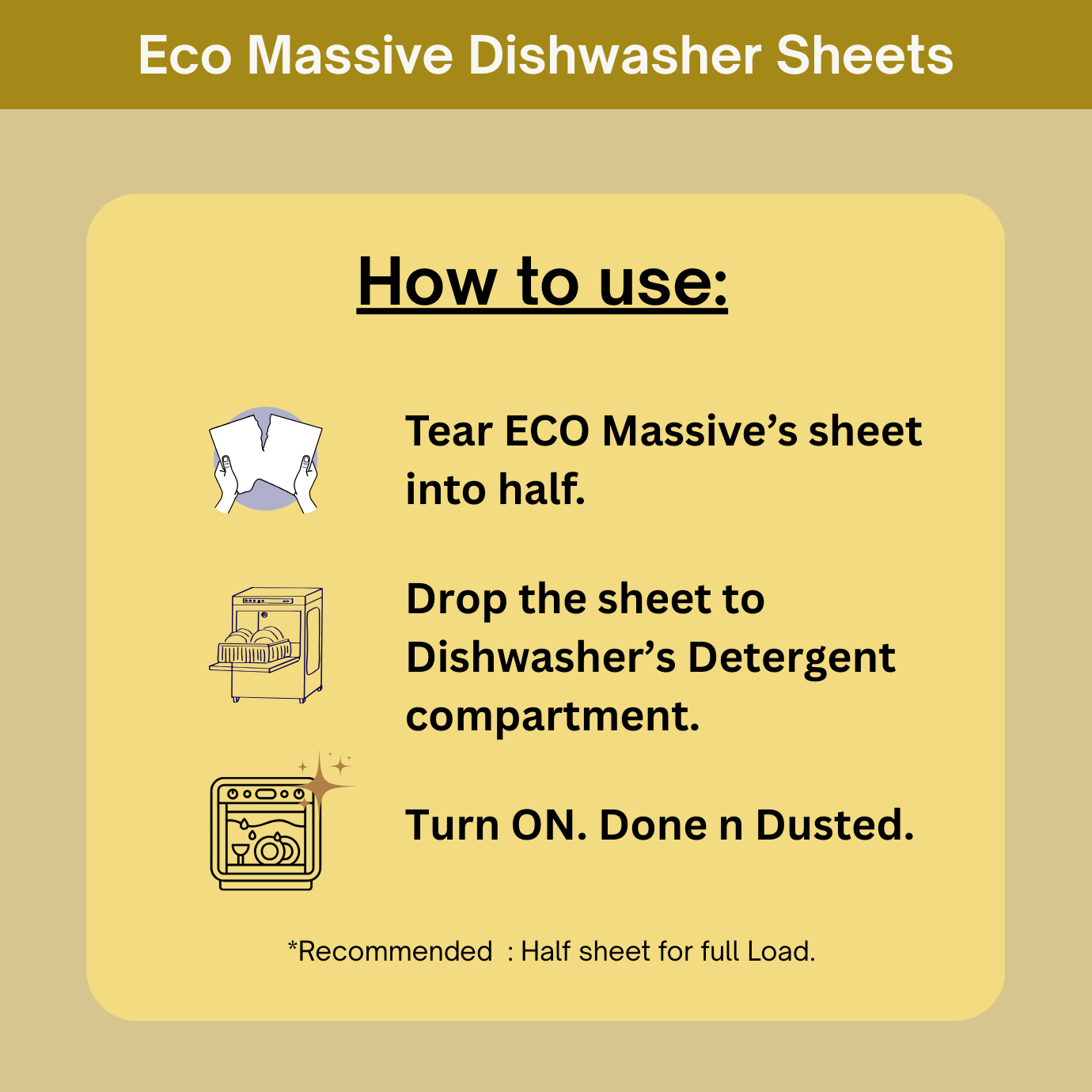 Long-lasting dishwasher detergent sheets for multiple washes