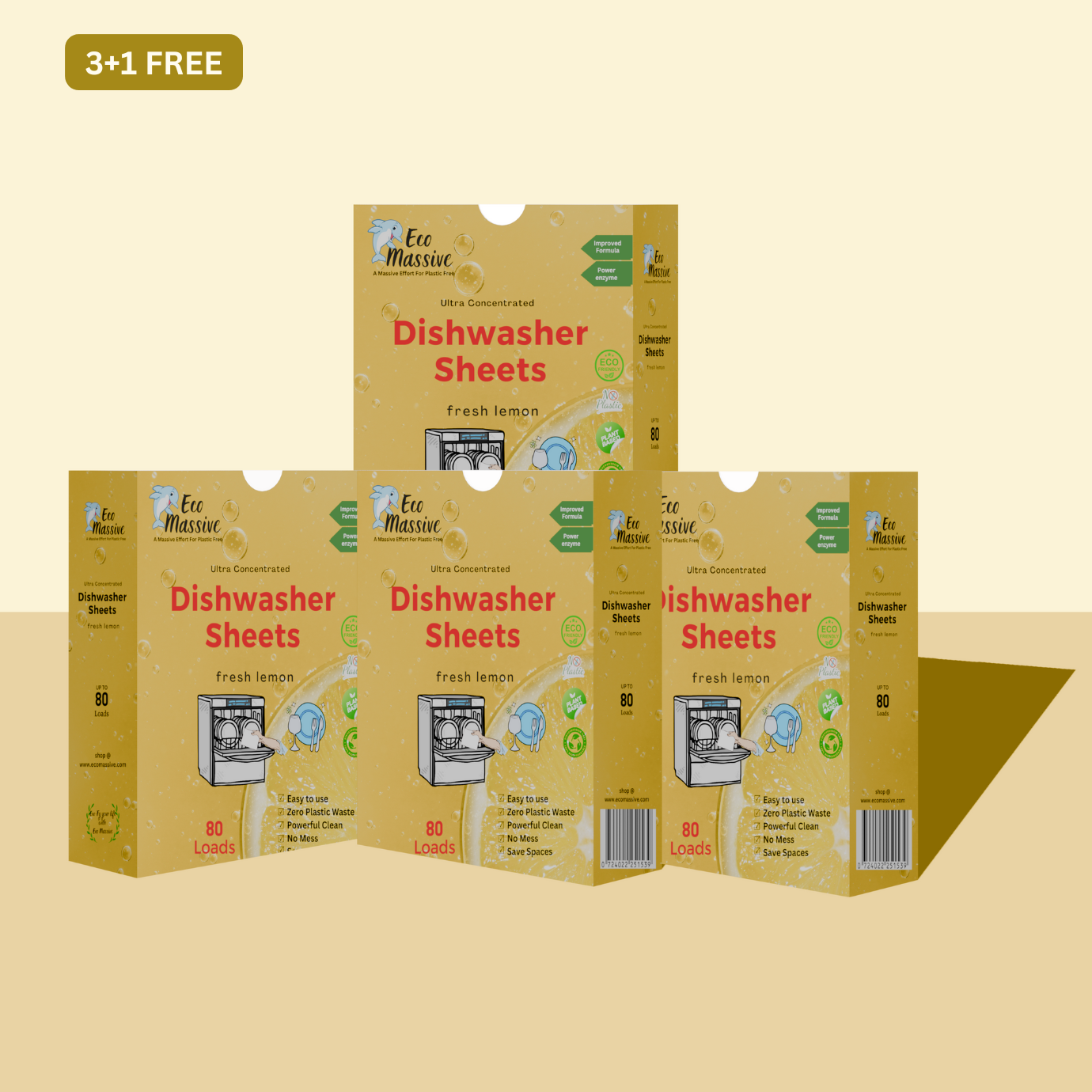 Powerful dishwasher detergent sheets for spotless dishes