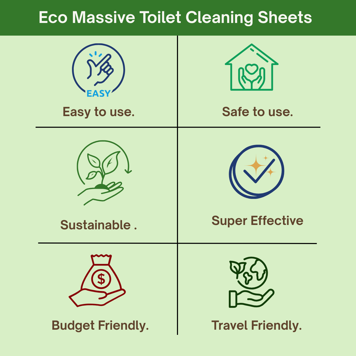Toilet detergent sheets for sparkling clean toilets