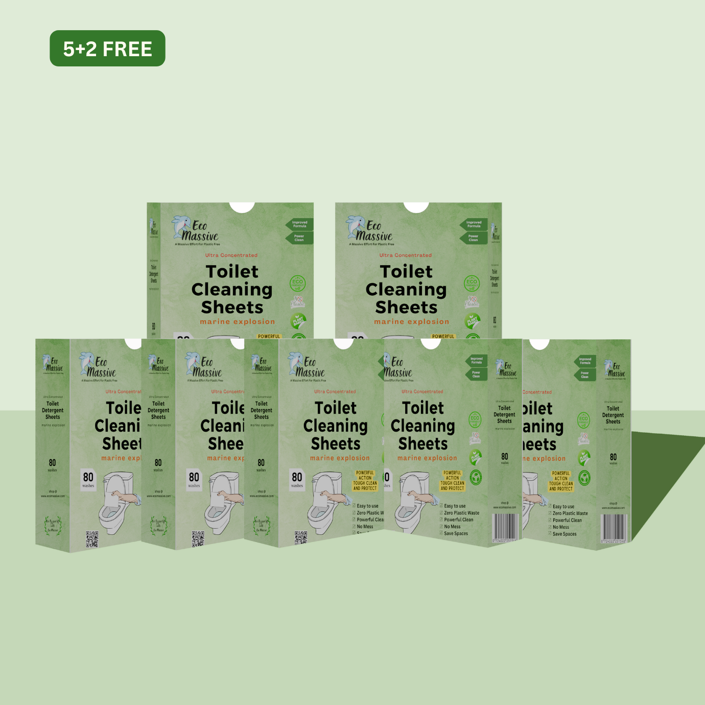 Zero-waste toilet cleaning sheets for eco-friendly homes