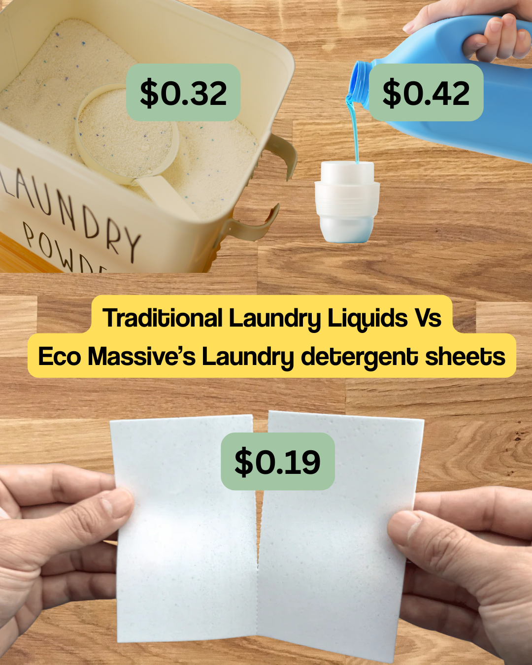 Laundry detergent sheets compared to liquid detergent bottles for everyday laundry in Australia
