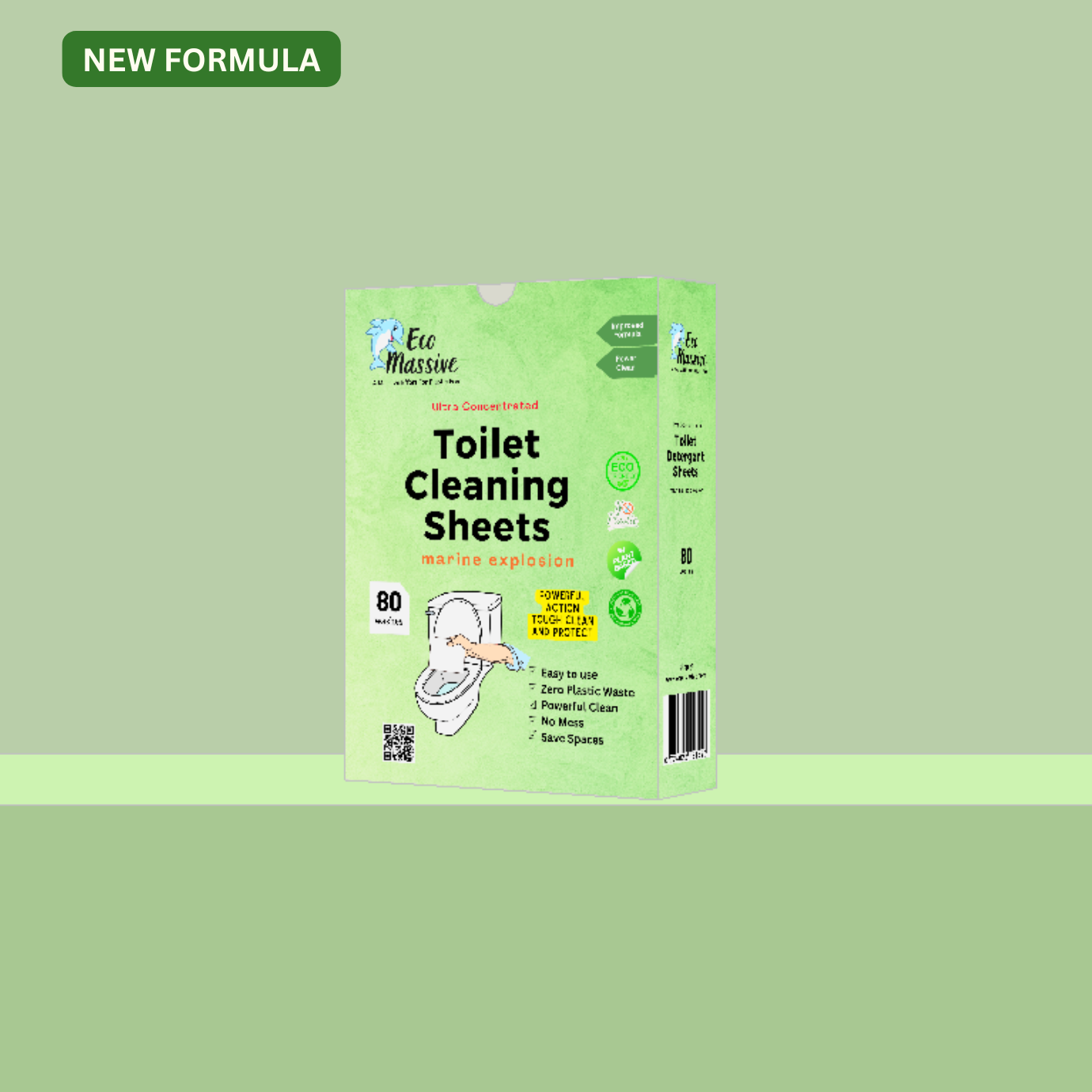 Toilet Cleaning Sheets: Marine Explosion Fragrance - 80 Washes