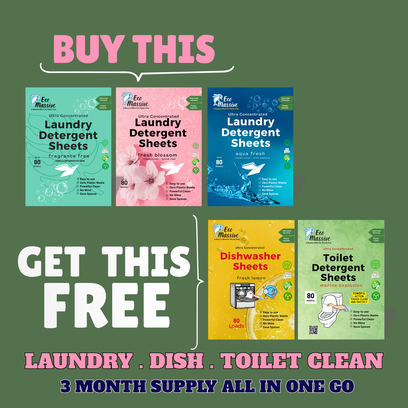 Build Your Cleaning Bundle – Buy 3 Get 2 FREE | Eco Massive Australia