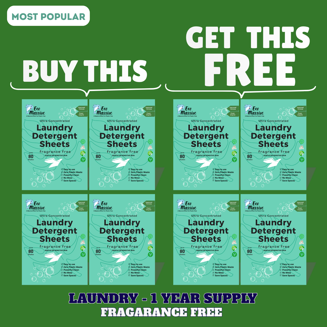 Eco-Friendly Laundry Detergent Sheets