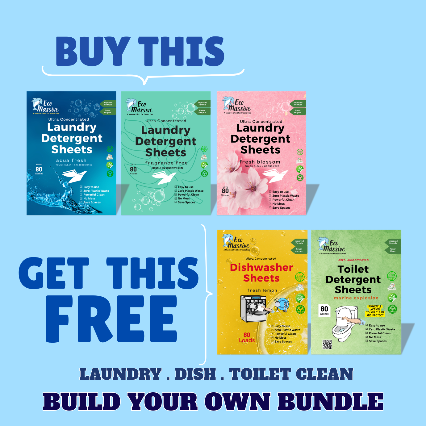 Build Your Cleaning Bundle – Buy 3 Get 2 FREE | Eco Massive Australia