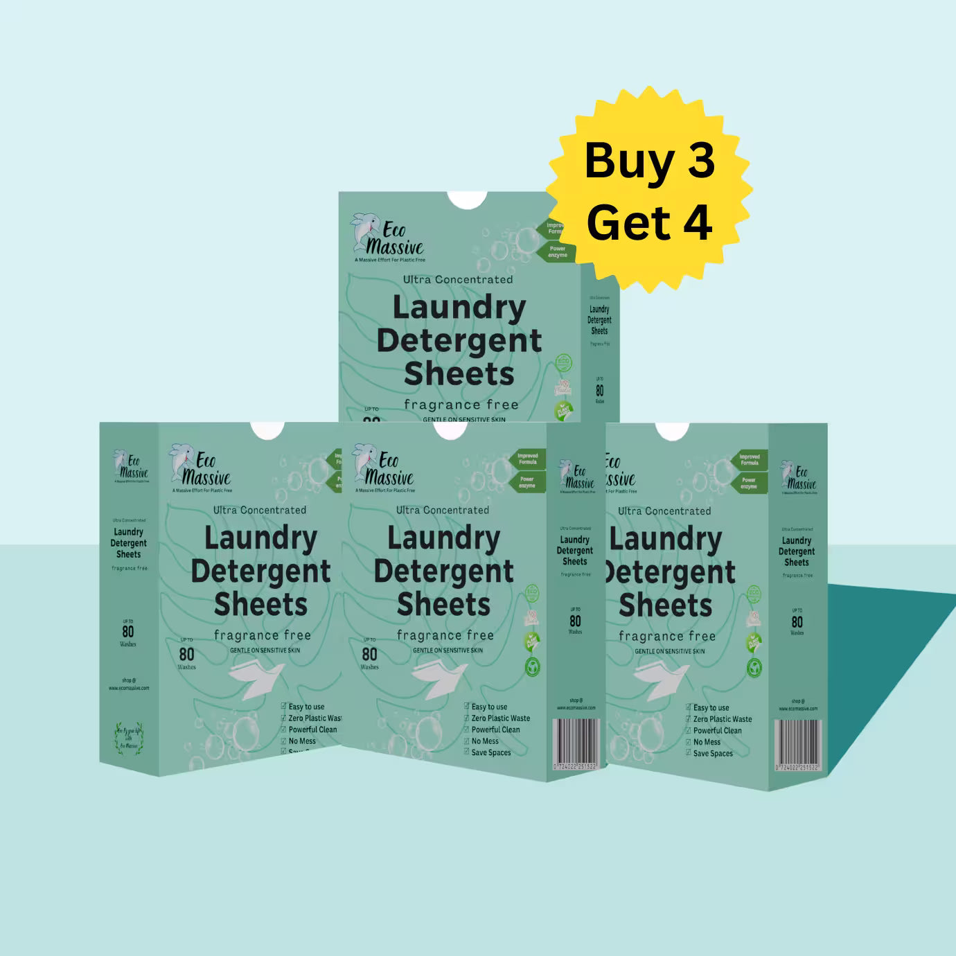Eco-Friendly Laundry Detergent Sheets – 80 Loads/pack