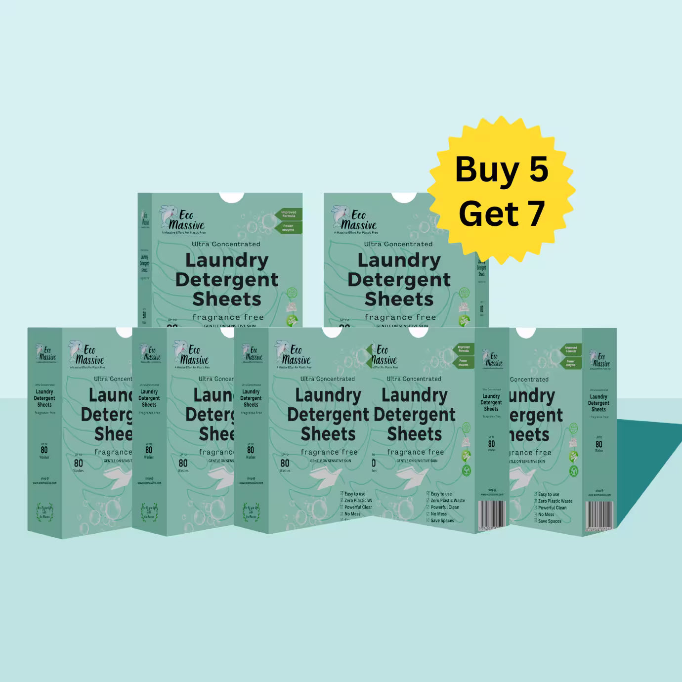 Eco-Friendly Laundry Detergent Sheets – 80 Loads/pack