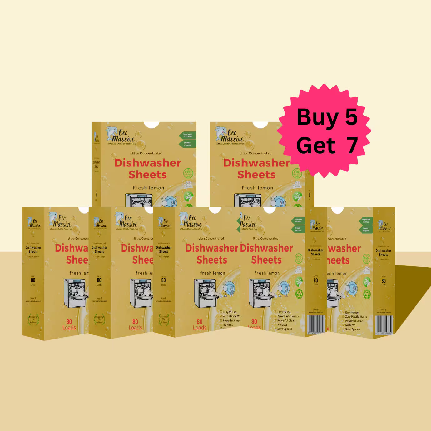 Eco-Friendly dishwasher detergent sheets - 80 Loads/pack