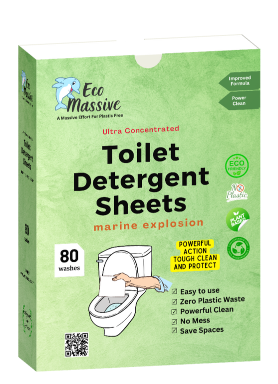 Eco Massive Toilet Detergent Sheets: Marine Explosion Fragrance-80 Loads