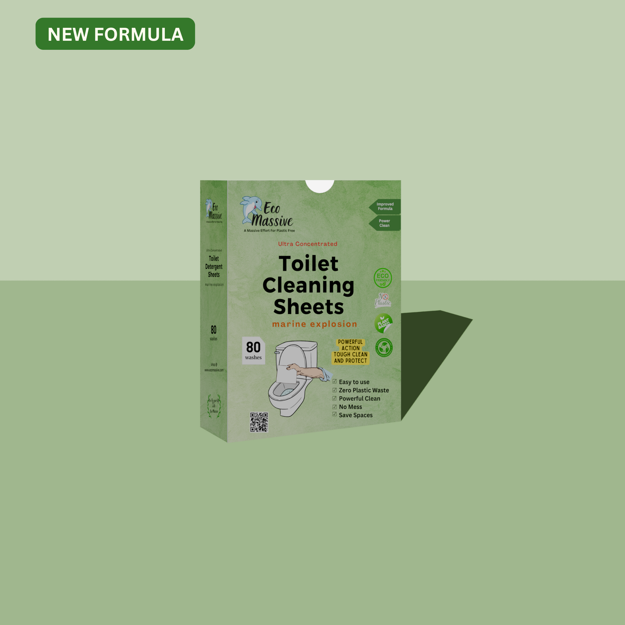 Toilet Cleaning Sheets: Marine Explosion Fragrance - 80 Washes