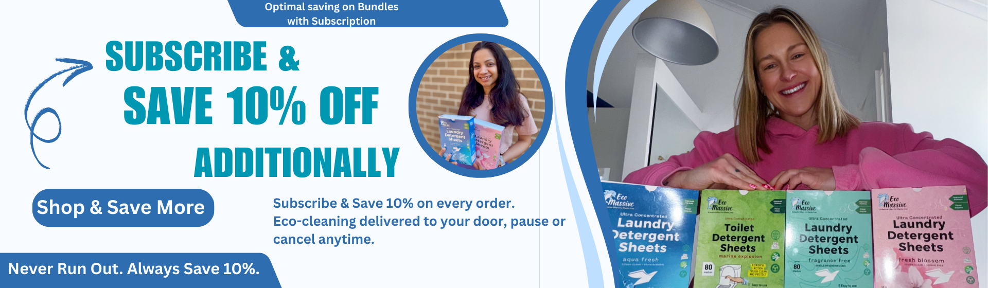 Eco friendly cleaning sheets subscription with free shipping