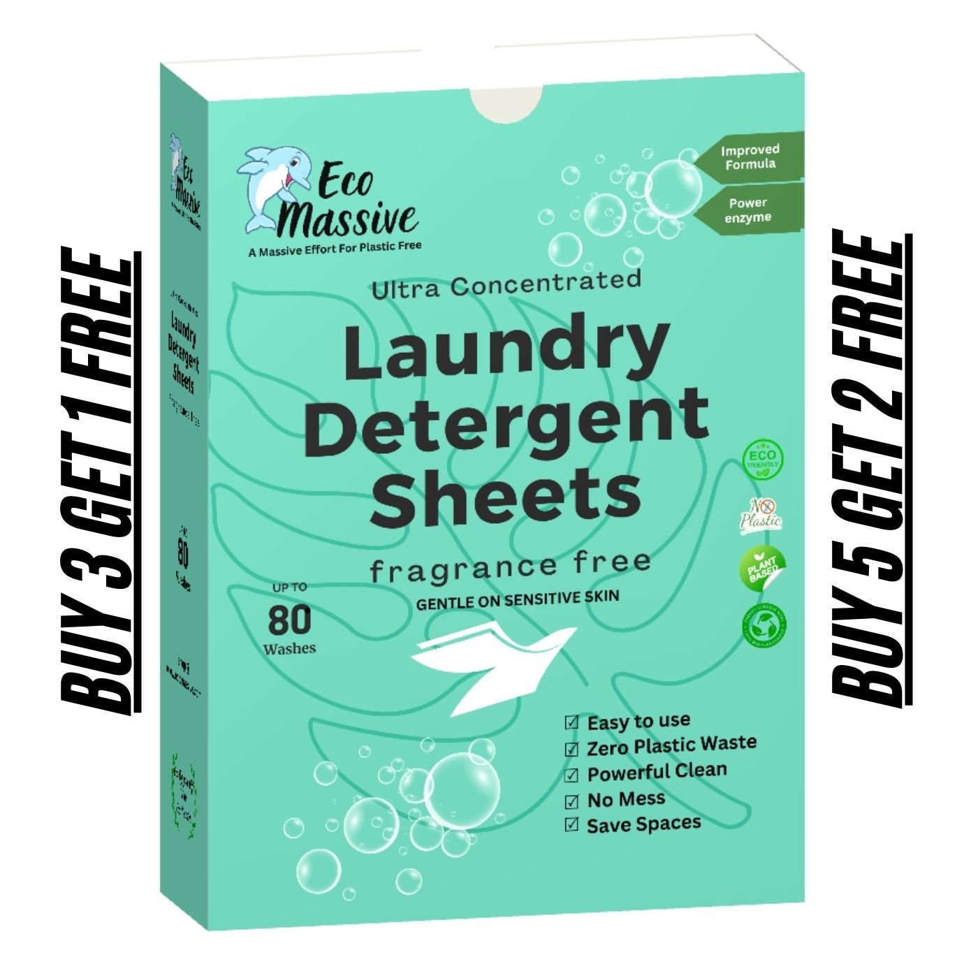 Eco Laundry Detergent Sheets - 80 Loads - Eco Massive - ECO Massive ®