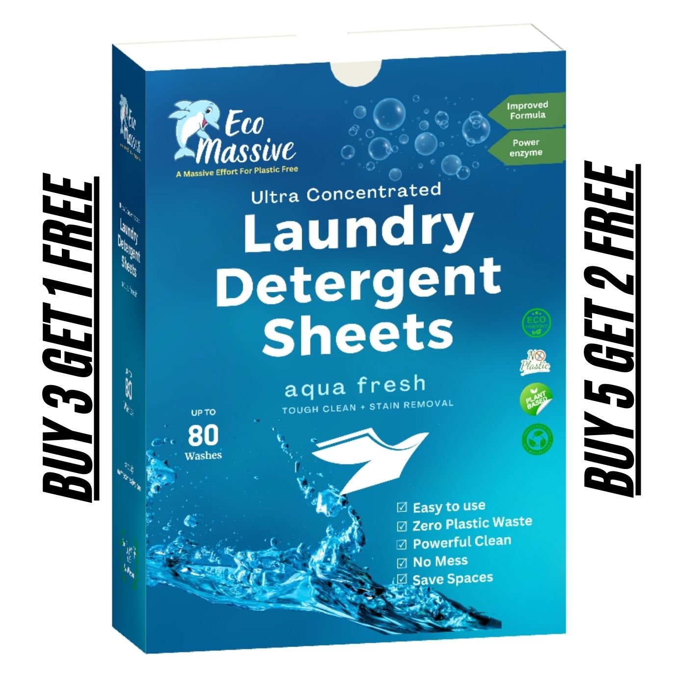 Eco Laundry Detergent Sheets - 80 Loads - Eco Massive - ECO Massive ®