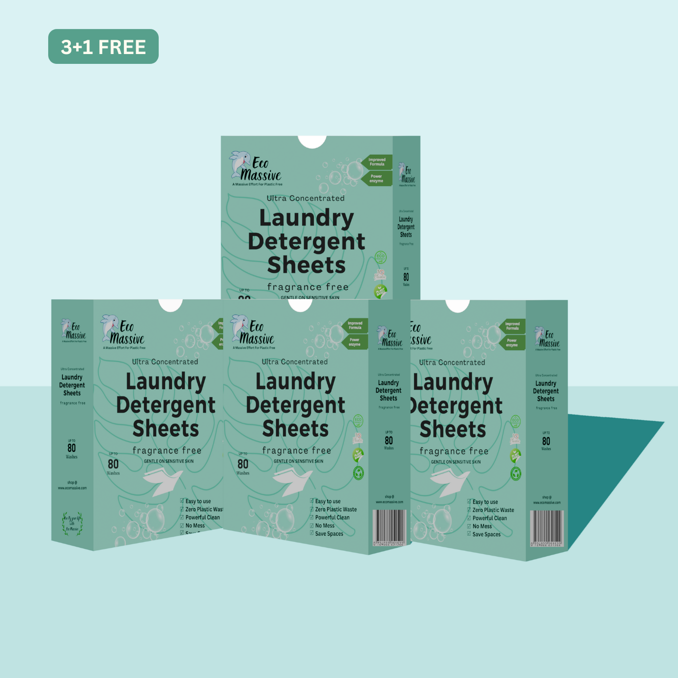 Fragrance-free laundry sheets for sensitive skin and zero waste