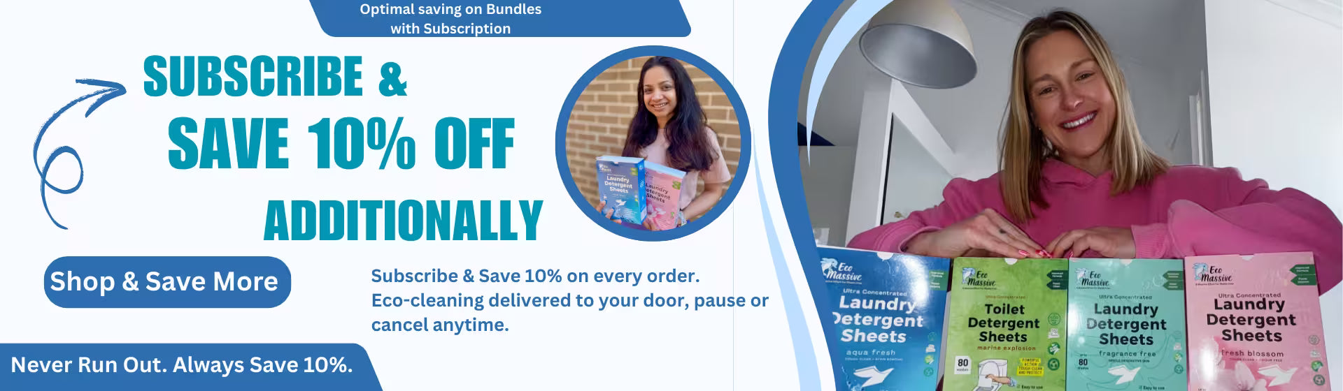 Laundry detergent sheets compared to liquid detergent bottles for plastic waste reduction